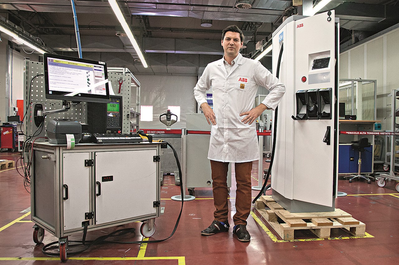 Marco Grunauer, 37, has been working at ABB Switzerland since 2007 and is responsible for quick-charging infrastructure for electric cars.