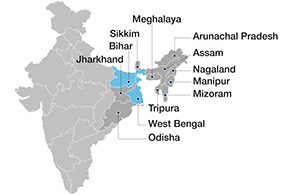ABB East India map