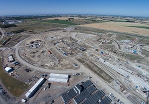 Contruction site arial shot by Roger Eriksson