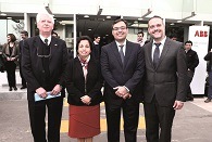 Roberto Broschek, Primer Secretario de la Embajada de Suecia; Aurora Williams, Ministra de Minería; Marcelo Schumacker, Country Manager Director de ABB en Chile y Frank Schürch, Primer Secretario de la Embajada de Suiza