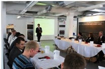 Tallinn, Nils Leenen is presenting the EcoDry technology.