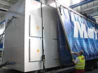 Following the successful videoed acceptance test, the RESIBLOC transformers start their long journey to South Africa