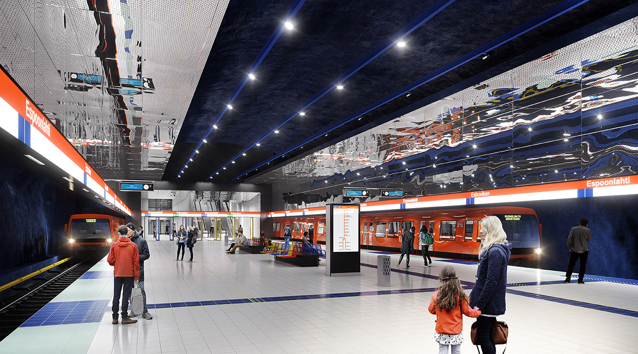ABB Ability™ MicroSCADA Pro -ohjelmistoon perustuvan järjestelmän avulla valvotaan niin metroasemia kuin metro- ja huoltotunneleita, poistumiskuiluja, asemien ovia, hissejä, liukuportaita, valaistusta, savunpoistoa ja hälytystoimintoja. Kuva: © ALA Architects