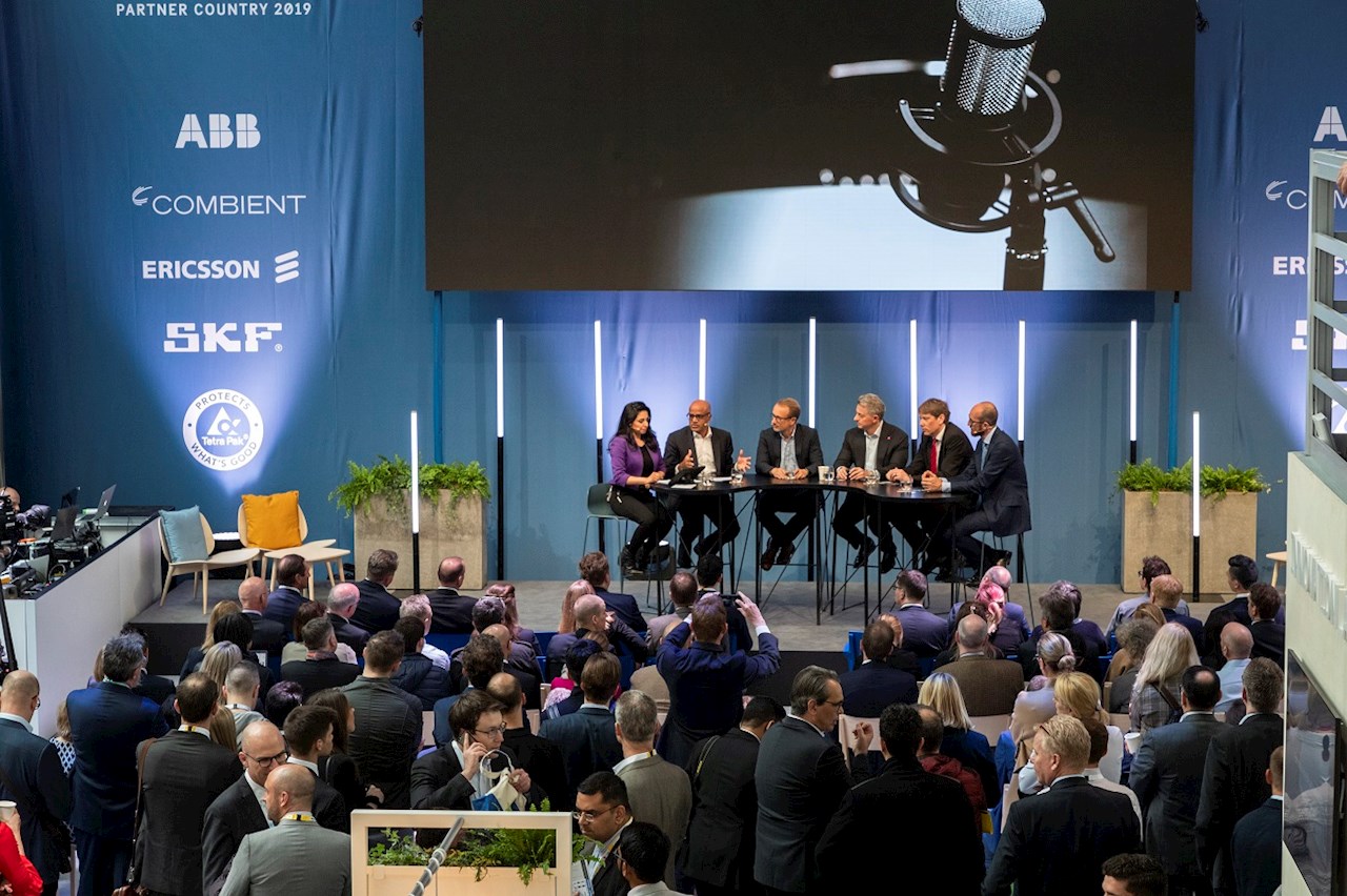 ABB’s Chief Digital Officer Guido Jouret at a panel discussion at the Hannover Messe 2019