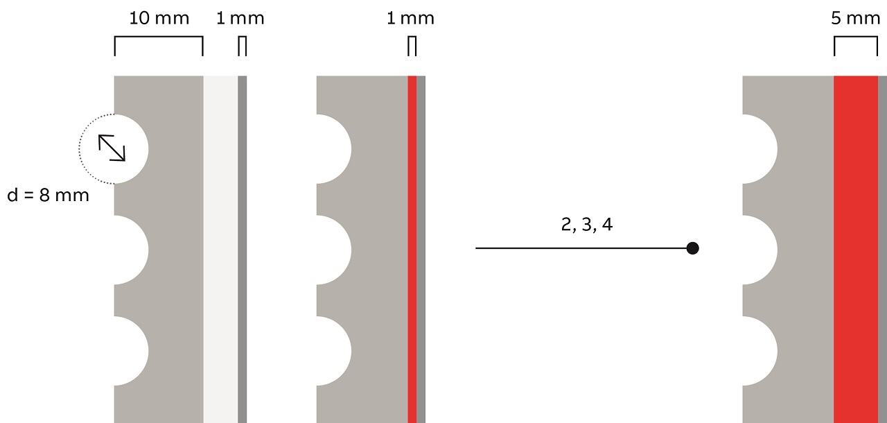 06 Simplified 2D geometry that is analyzed during thermal simulations. The computational model utilizes symmetry.