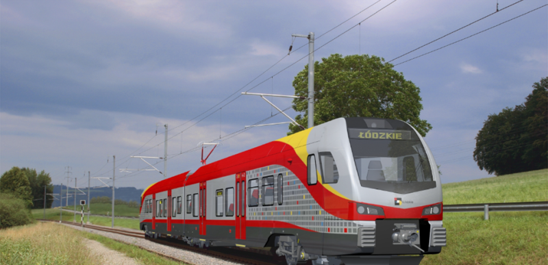 Pociąg z rodziny FLIRT dla Łódzkiej Kolei Aglomeracyjnej (wizualizacja: Grupa Stadler Rail)