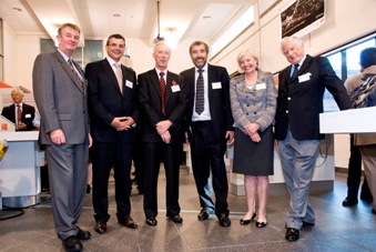 Left to right - Douglas Pitt, Prof Vassilios Agelidis, Prof Archie Johnston, John Gaskell CEO of ABB in Australia, Heather Ridout CEO of the Australian Industry Group and Sir William Tyree OBE