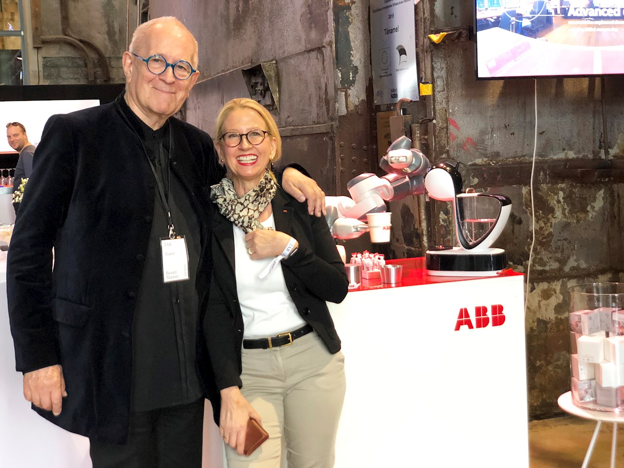 Sir Peter Cook, Katrin and our collaborative robot YuMi.