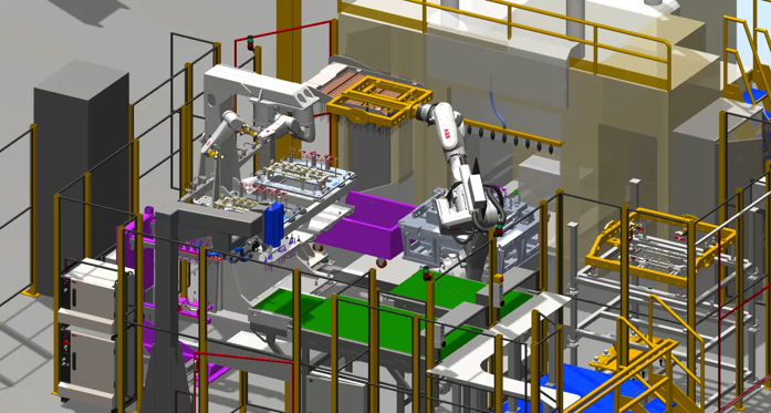 Un'immagine della stazione Robotstudio