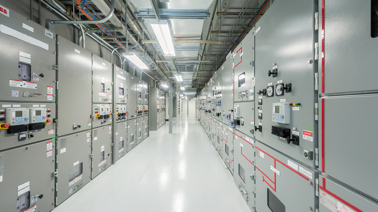 01 Adoption of IEC 61850 for data center power protection and supervision greatly enhances performance and reliability and reduces cost. Shown is medium-voltage switchgear at a data center.