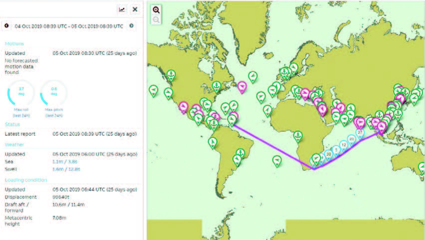 The Fleet Portal allows certified onshore stakeholders to analyze critical voyage related motion data or situations where maximum allowable motions (could) have been exceeded