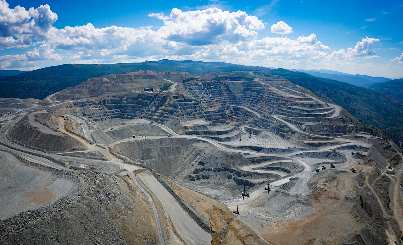 Princeton, British Columbia, Kanada yakınlarındaki Copper Mountain sahasının genel görünüşü