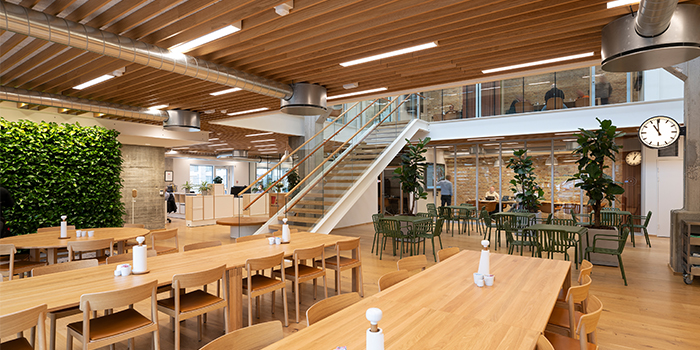 Dagslys og kunstlys reguleres automatisk helt ned på zoneniveau i forhold til det naturlige lysindfald og lokalets energiforbrug. 