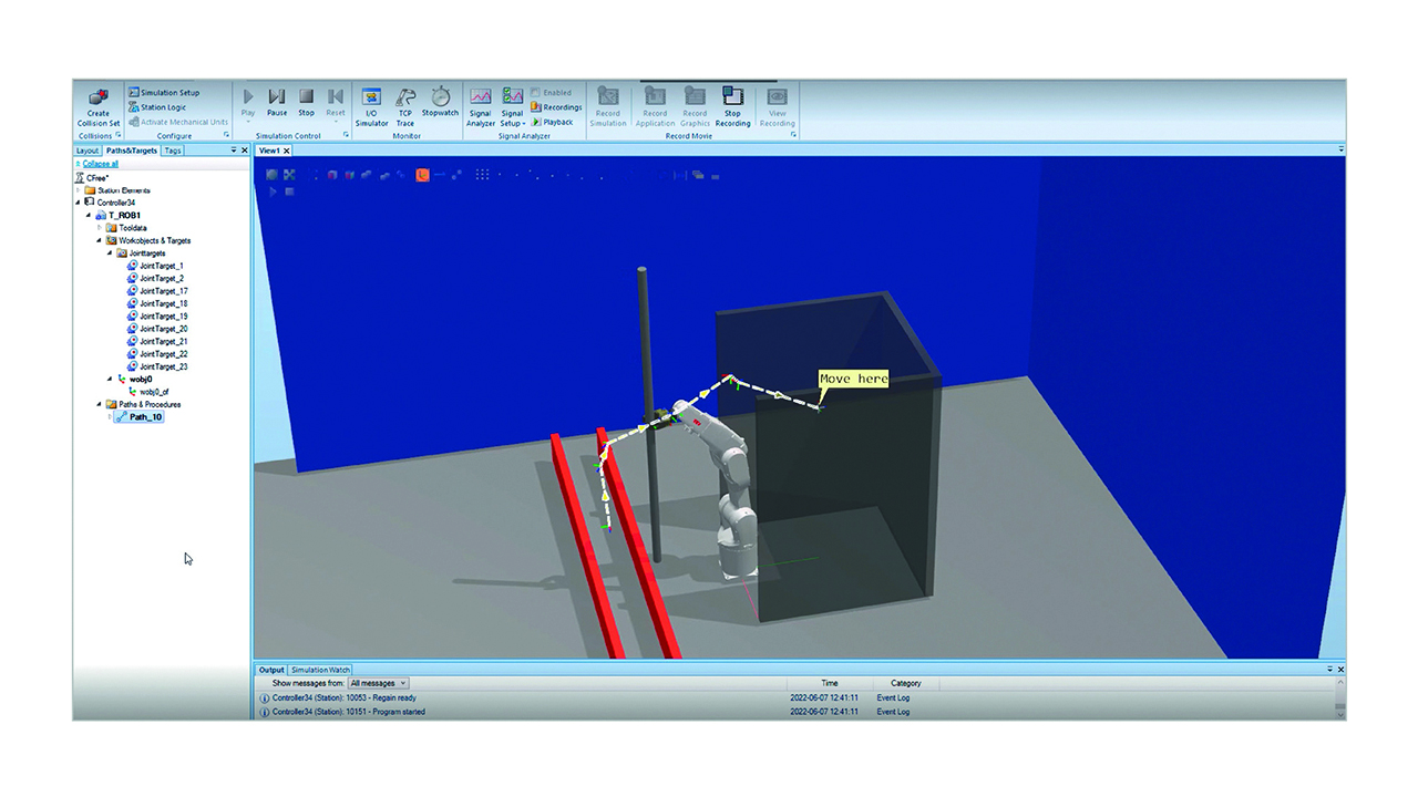 04 Automatic path planning allows a robot to automatically follow a path that avoids all obstacles in its movement path.