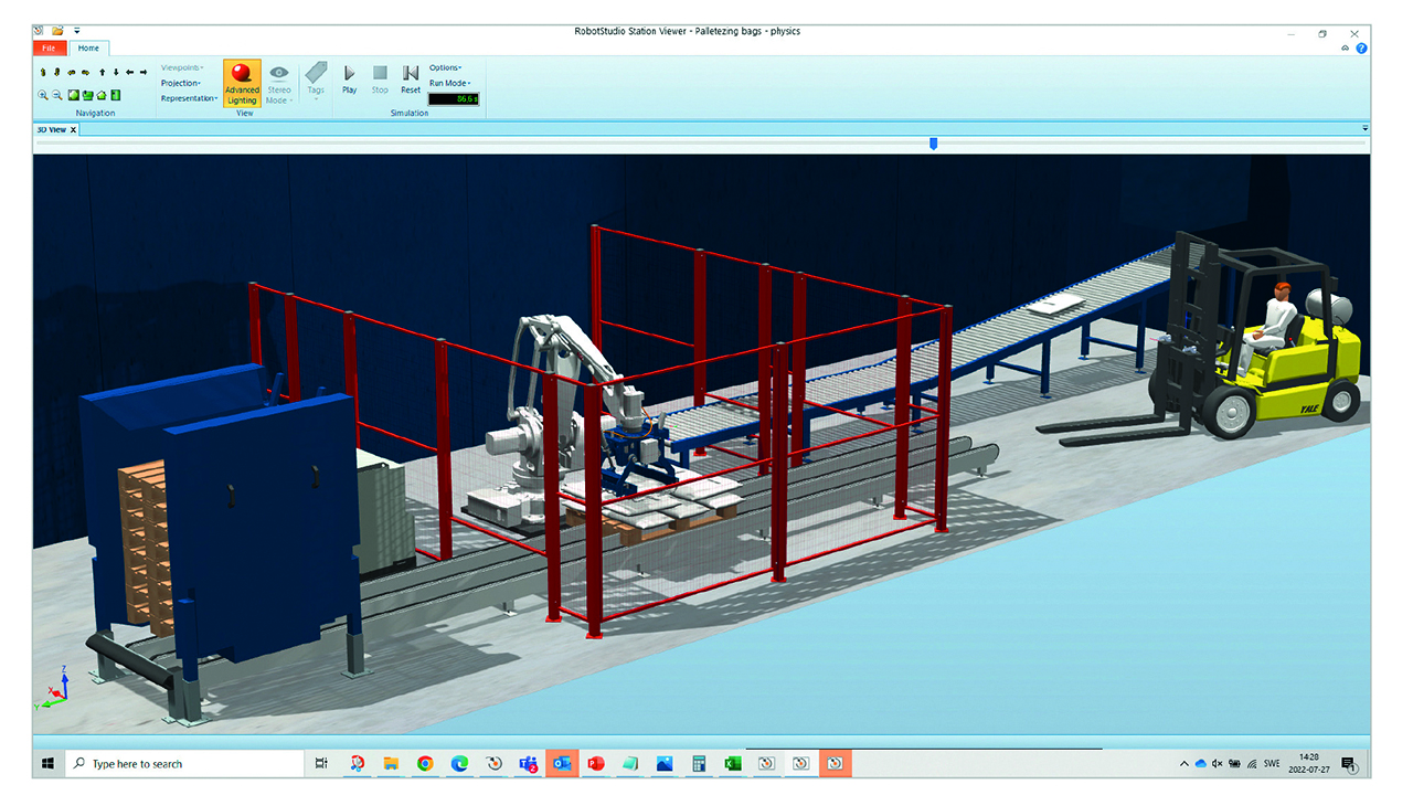 05 Station viewer is a 3D interactive movie package for showing and sharing a RobotStudio® simulation to users who do not have the software installed.