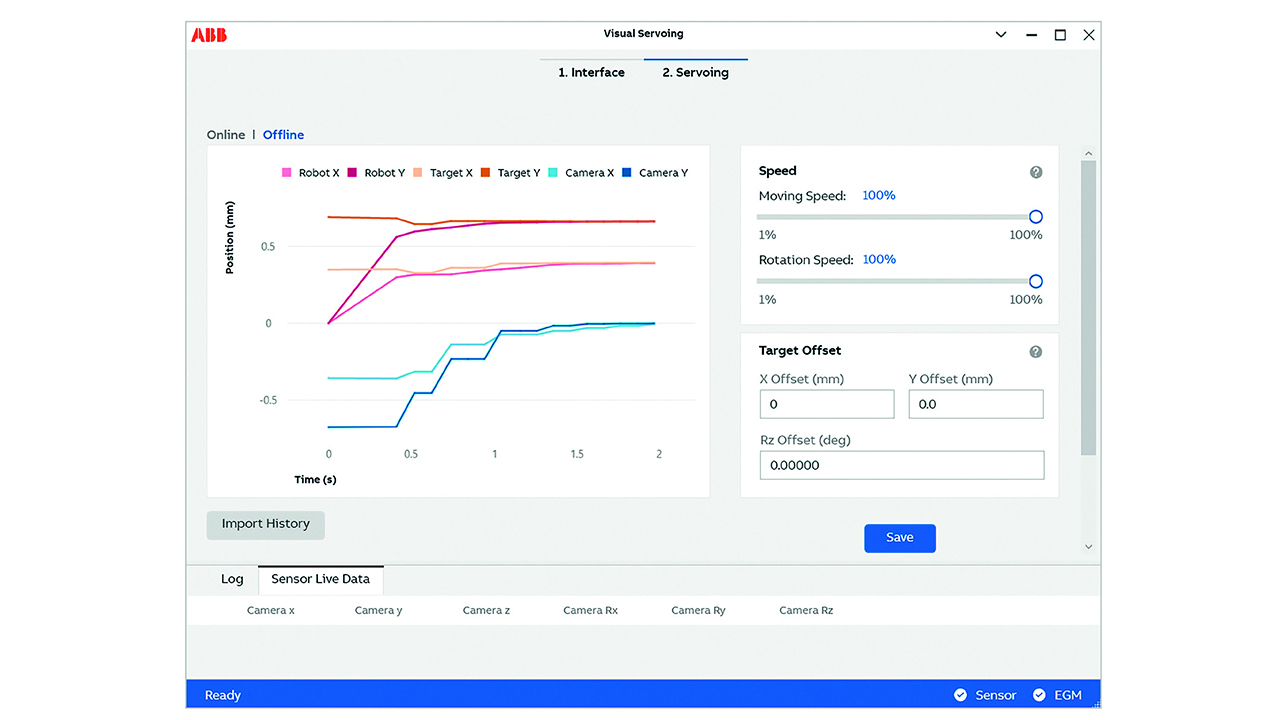 04 The screenshot shows the user-friendly nature of servoing with the auto tuning feature; it illustrates the ability for users to focus on either speed or accuracy.