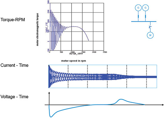 Figure 5: Typical transient behaviour of DOL motor