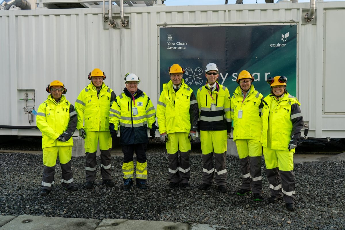Hystar's 1.5MW containerized PEM electrolyzer onsite at Kårstø Gas Processing Plant in Rogaland, Norway. Photo credit: Daniela Farias, Hystar