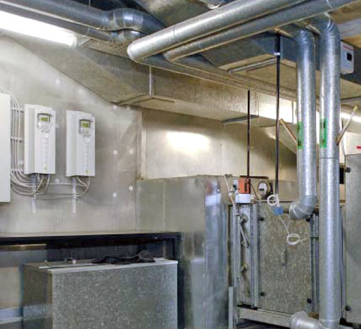 The Airwecare solution at Konala Comprehensive School uses ABB standard drives for HVAC, controlling new high efficiency Eff1 ABB motors, which in turn drive the supply and return fans.