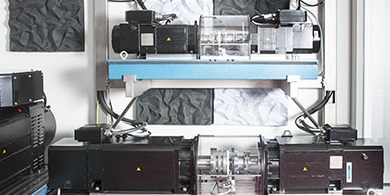 Test motors (right) and load motors (left)