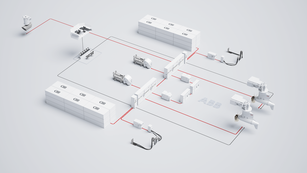Illustration of a single-line diagram designed for a battery-electric container vessel.
Image credit - ABB