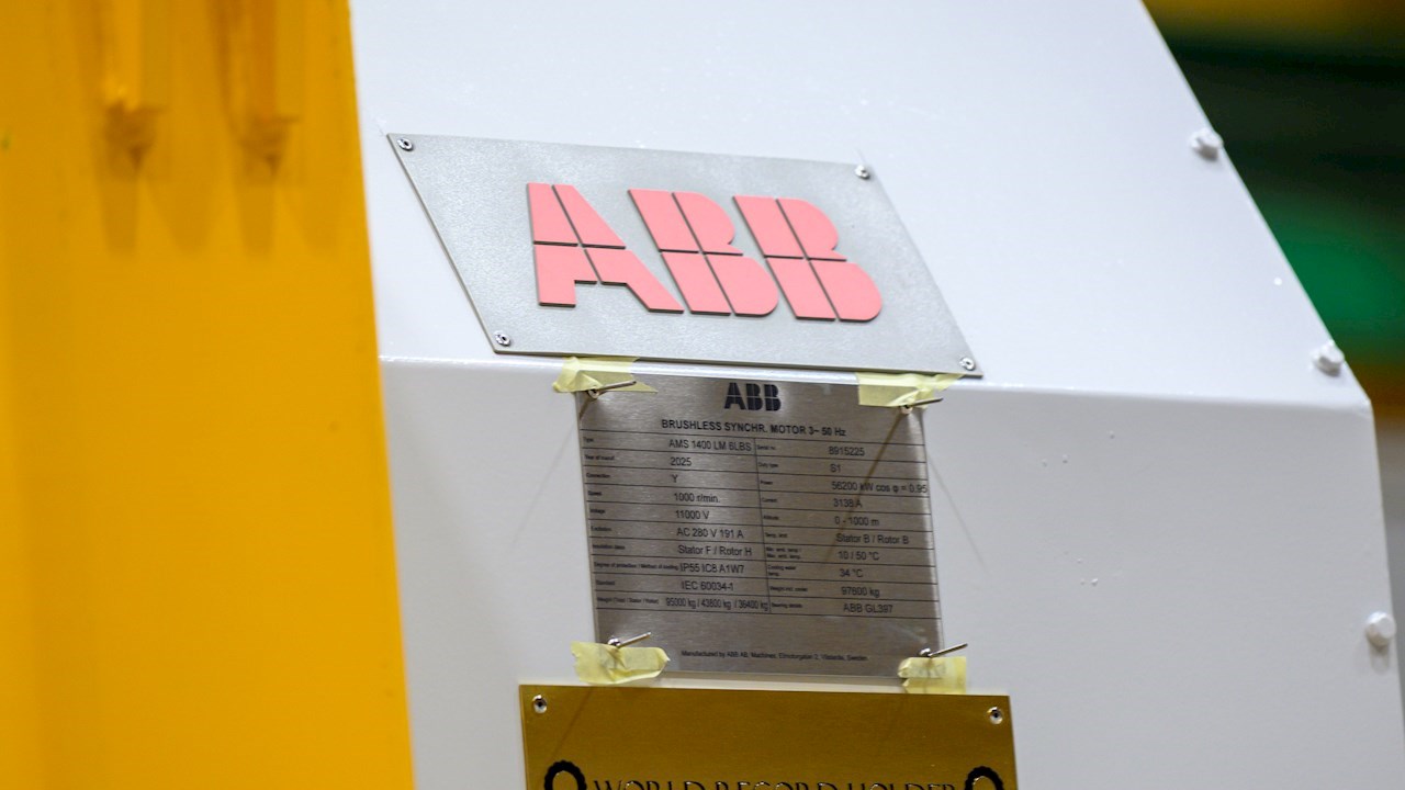 ABB-motor sætter ny verdensrekord med 99,13 % effektivitet