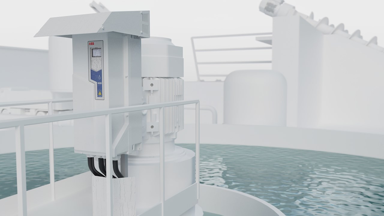 Mount the ACQ580 IP66 drive right next to a clarifyer - it will withstand corrosive gases such as ammonia and chlorine compounds.